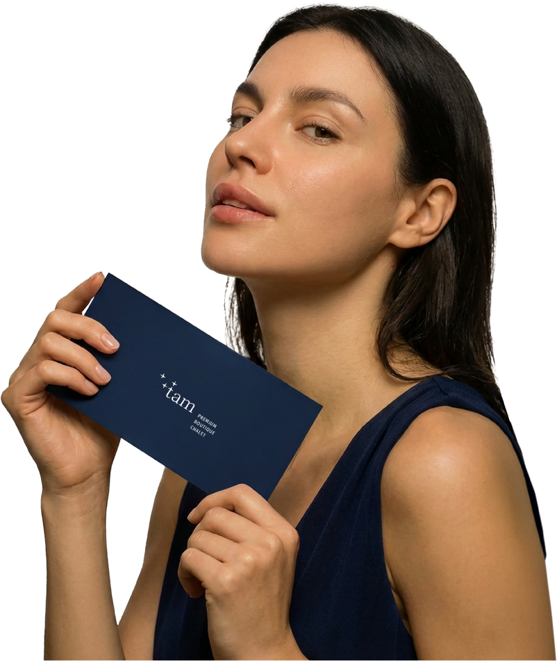 Žena s voucherem TAM Chalet